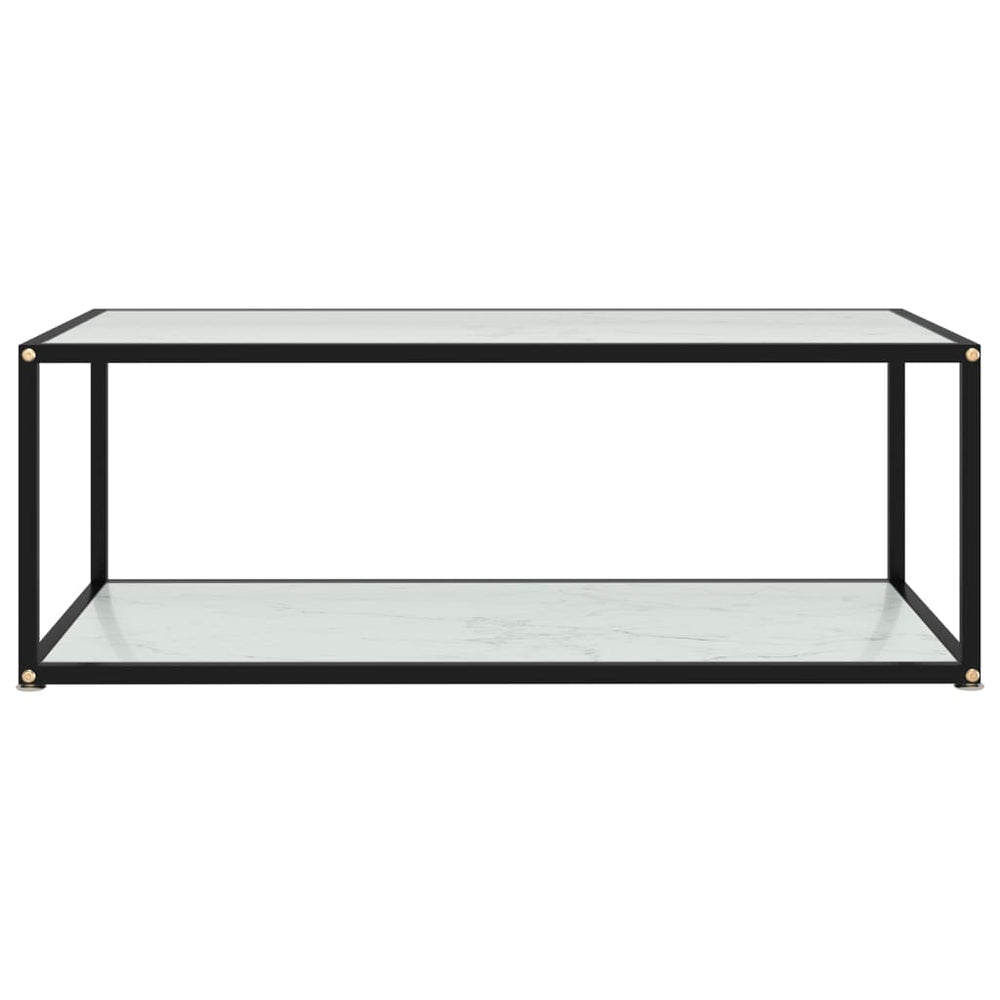 vidaXL Table basse Blanc 100x50x35 cm Verre trempé