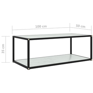 Couchtisch Weiß Hartglas 100x50 cm