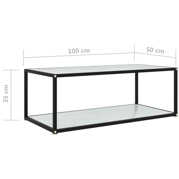 Couchtisch Weiß Hartglas 100x50 cm