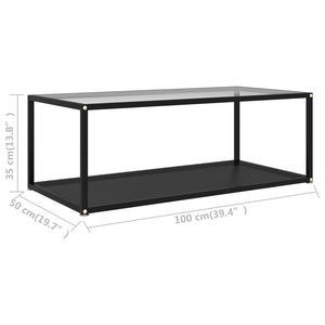 Couchtisch Glas Schwarz Transparent 100x50 cm