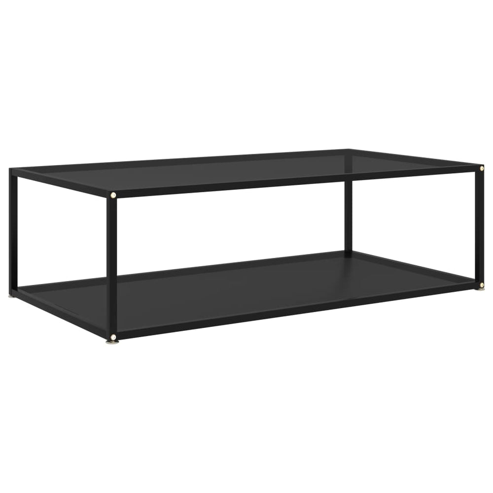vidaXL Table basse noire 120x60x35 cm Verre trempé