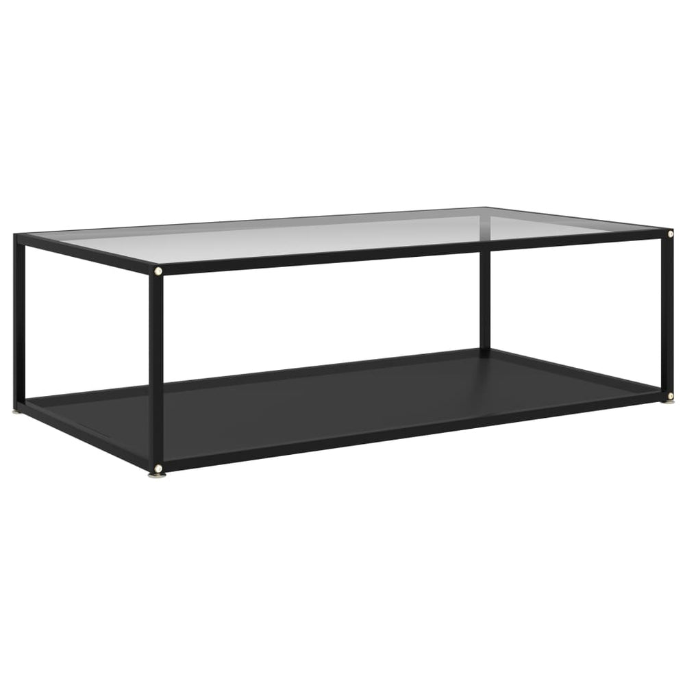 vidaXL Table basse transparente et noire 120x60x35 cm Verre trempé
