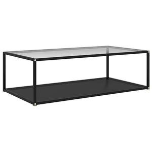 vidaXL Table basse transparente et noire 120x60x35 cm Verre trempé