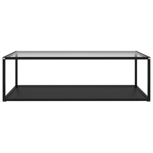vidaXL Table basse transparente et noire 120x60x35 cm Verre trempé