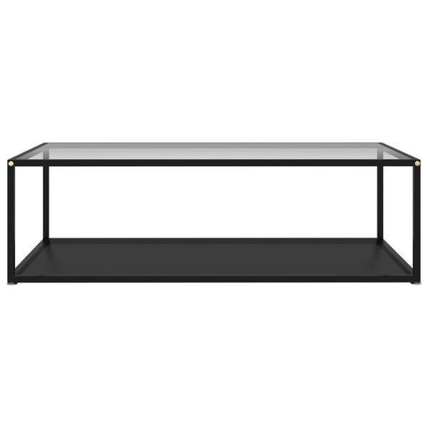 vidaXL Table basse transparente et noire 120x60x35 cm Verre trempé