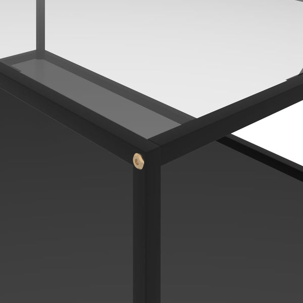 vidaXL Table basse transparente et noire 120x60x35 cm Verre trempé