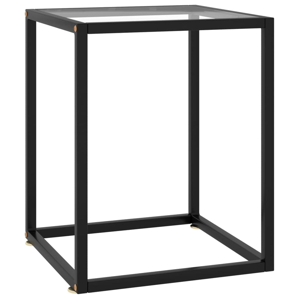 vidaXL Table basse noire avec plateau en verre trempé 40x40x50 cm