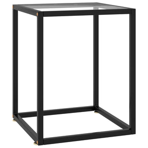 vidaXL Table basse noire avec plateau en verre trempé 40x40x50 cm
