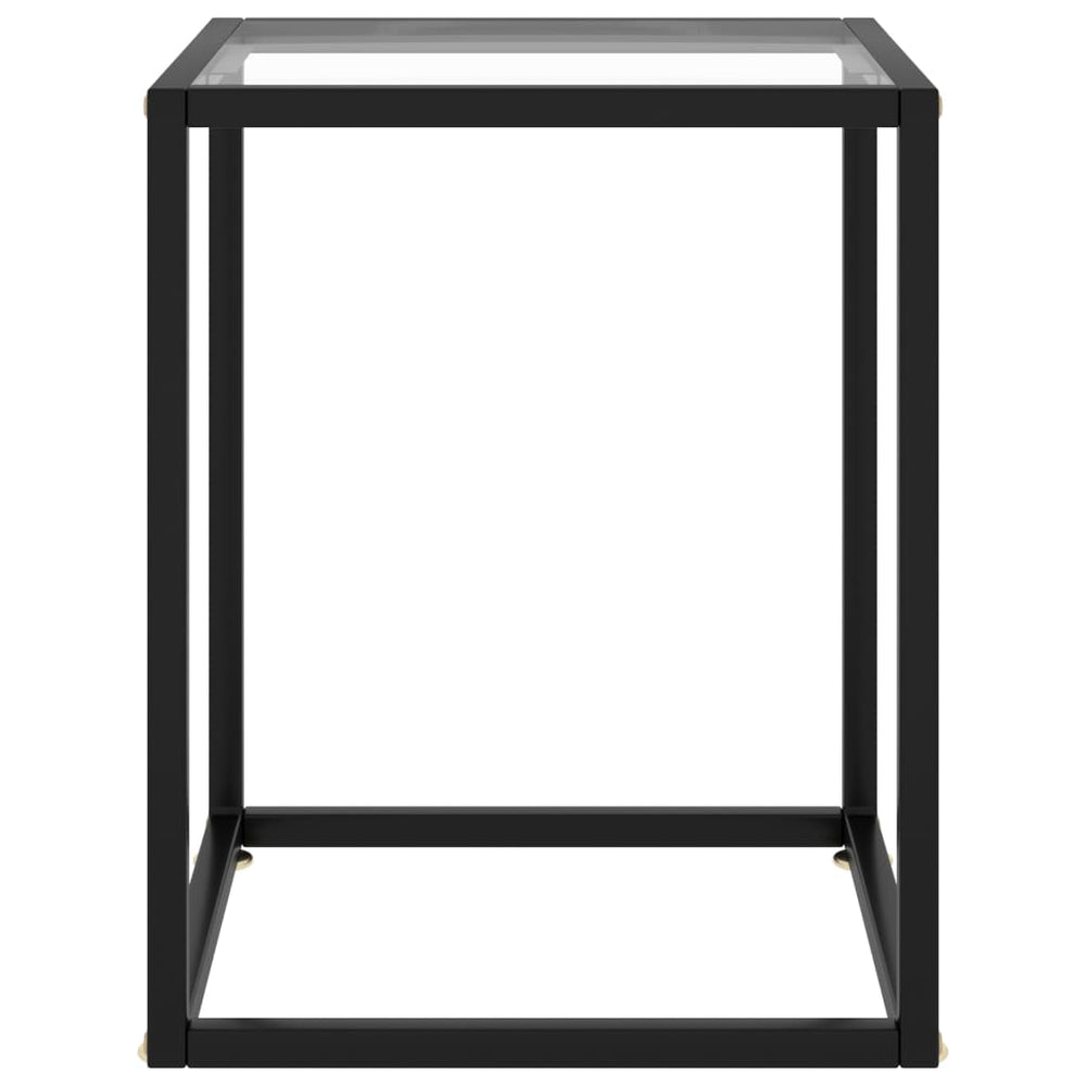 vidaXL Table basse noire avec plateau en verre trempé 40x40x50 cm