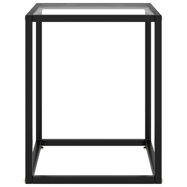 vidaXL Table basse noire avec plateau en verre trempé 40x40x50 cm