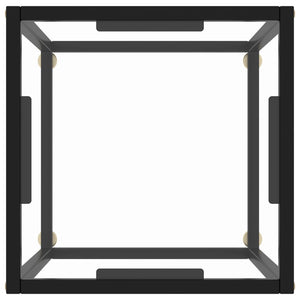 vidaXL Table basse noire avec plateau en verre trempé 40x40x50 cm