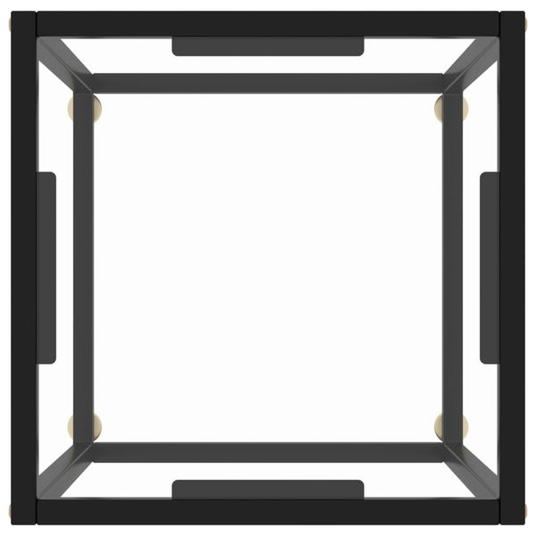 vidaXL Table basse noire avec plateau en verre trempé 40x40x50 cm