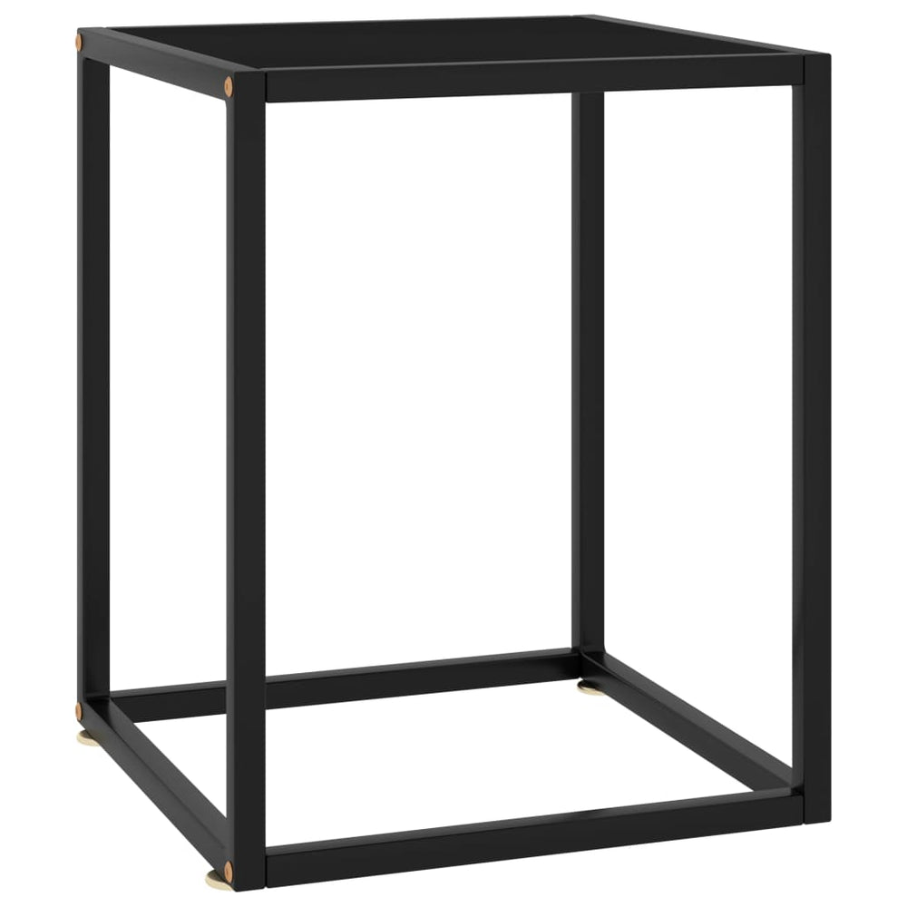vidaXL Table Basse Noire avec Plateau en Verre Noir 40x40x50 cm