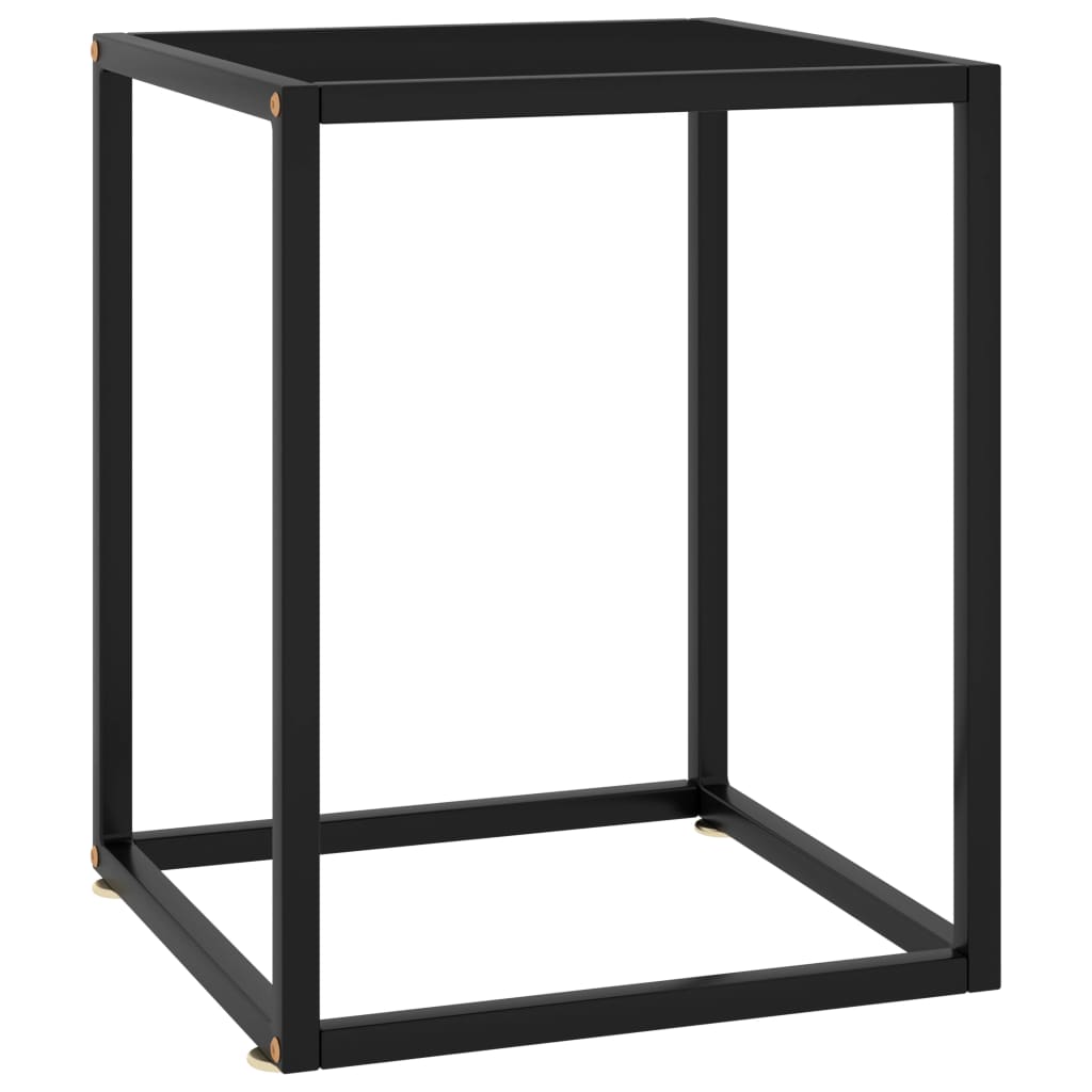 Schwarzer Couchtisch mit Glas 40x40x50 cm