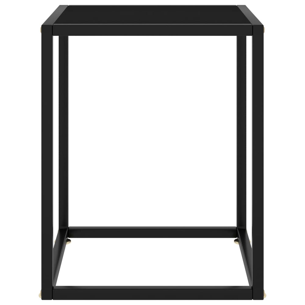 vidaXL Table Basse Noire avec Plateau en Verre Noir 40x40x50 cm