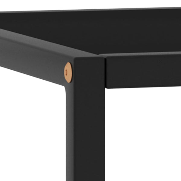 Schwarzer Couchtisch mit Glas 40x40x50 cm