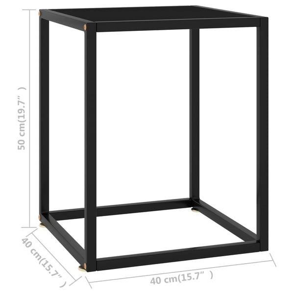 Schwarzer Couchtisch mit Glas 40x40x50 cm
