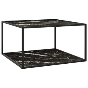 Schwarzer Couchtisch mit Marmor-Optik