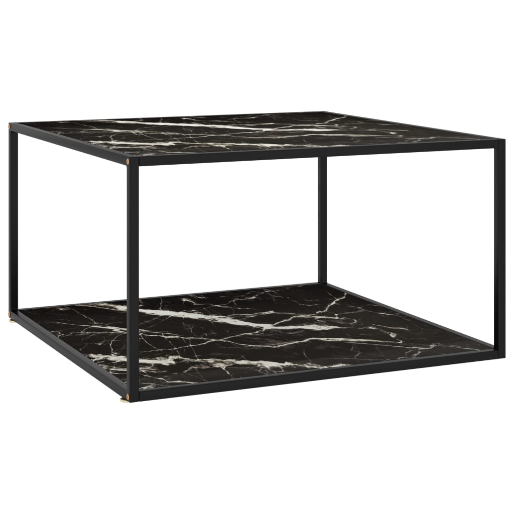 Schwarzer Couchtisch mit Marmor-Optik