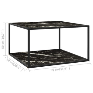 Schwarzer Couchtisch mit Marmor-Optik