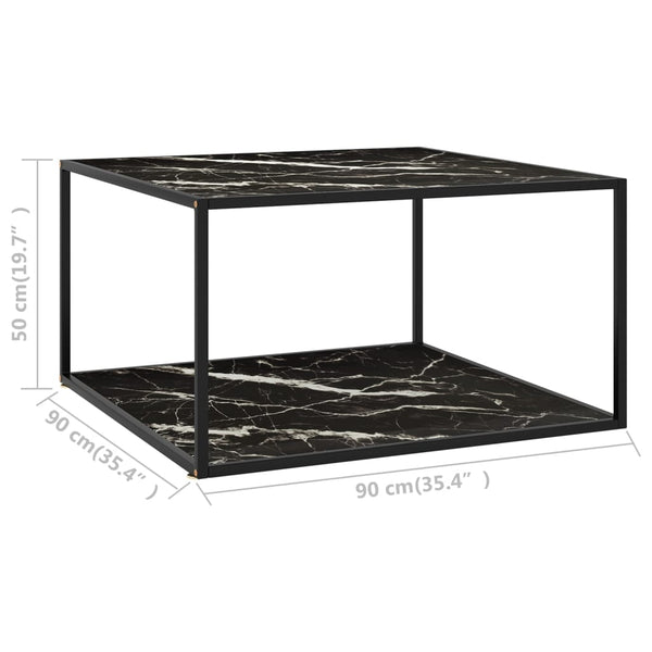 Schwarzer Couchtisch mit Marmor-Optik