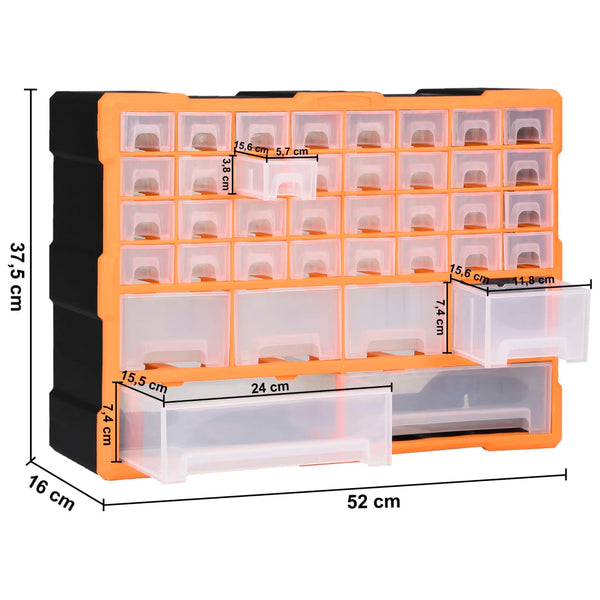Multi-Schubladen-Organizer mit 38 Schubladen 52x16x37,5 cm