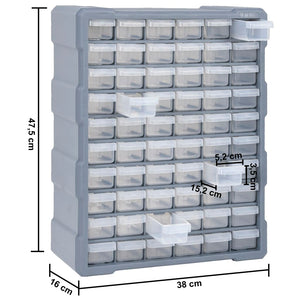 Multi-Schubladen-Organizer mit 60 Schubladen 38x16x47,5 cm