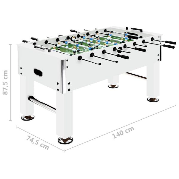 Weißer Stahl-Kickertisch (140cm)