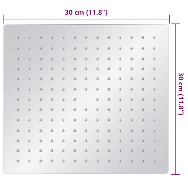 Regenbrause Edelstahl 304 30x30 cm Quadrat