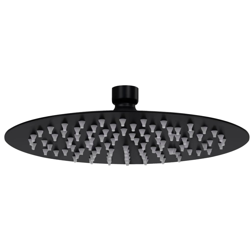 vidaXL Pomme de douche pluie en acier inoxydable 20 cm ronde noire