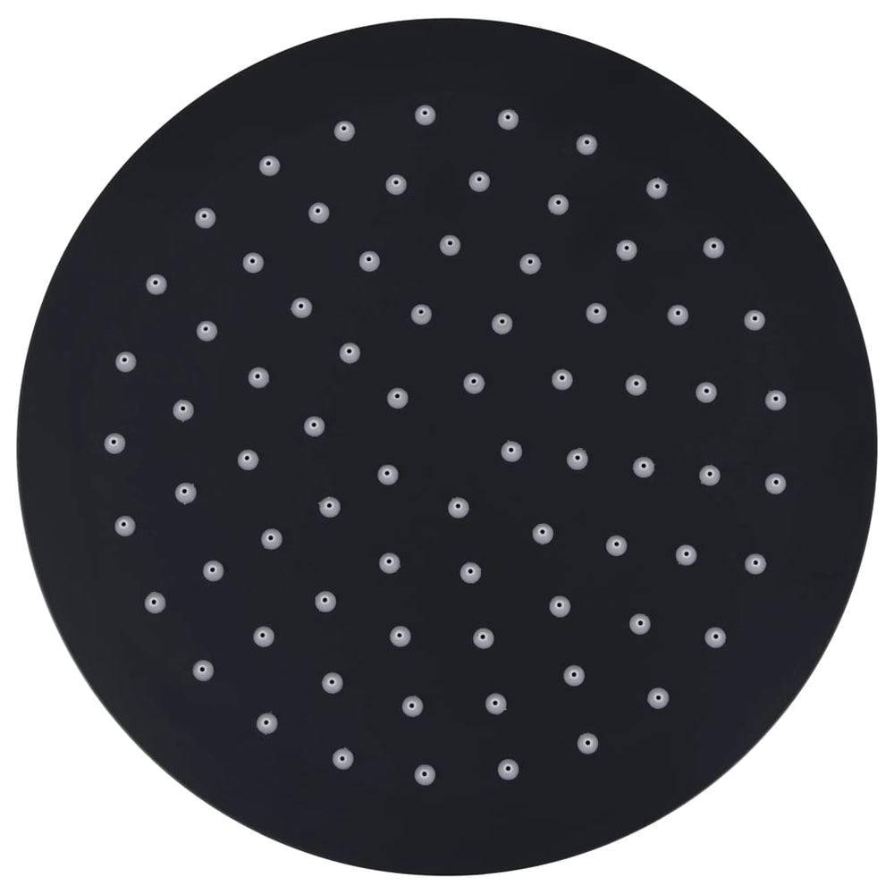 vidaXL Pomme de douche pluie en acier inoxydable 20 cm ronde noire