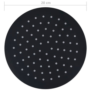 Regenbrause Edelstahl 20 cm Rund Schwarz