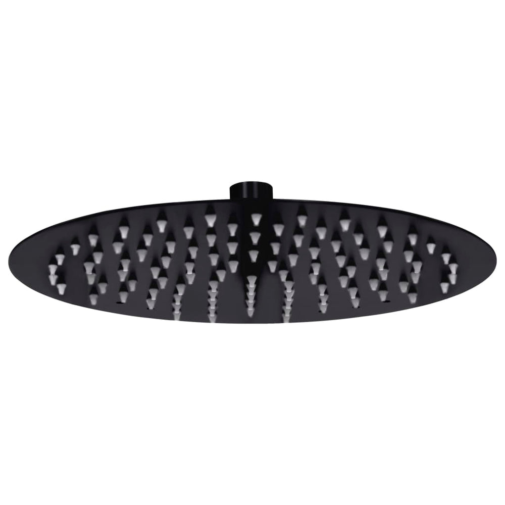 vidaXL Pomme de douche pluie en acier inoxydable 25 cm ronde noire