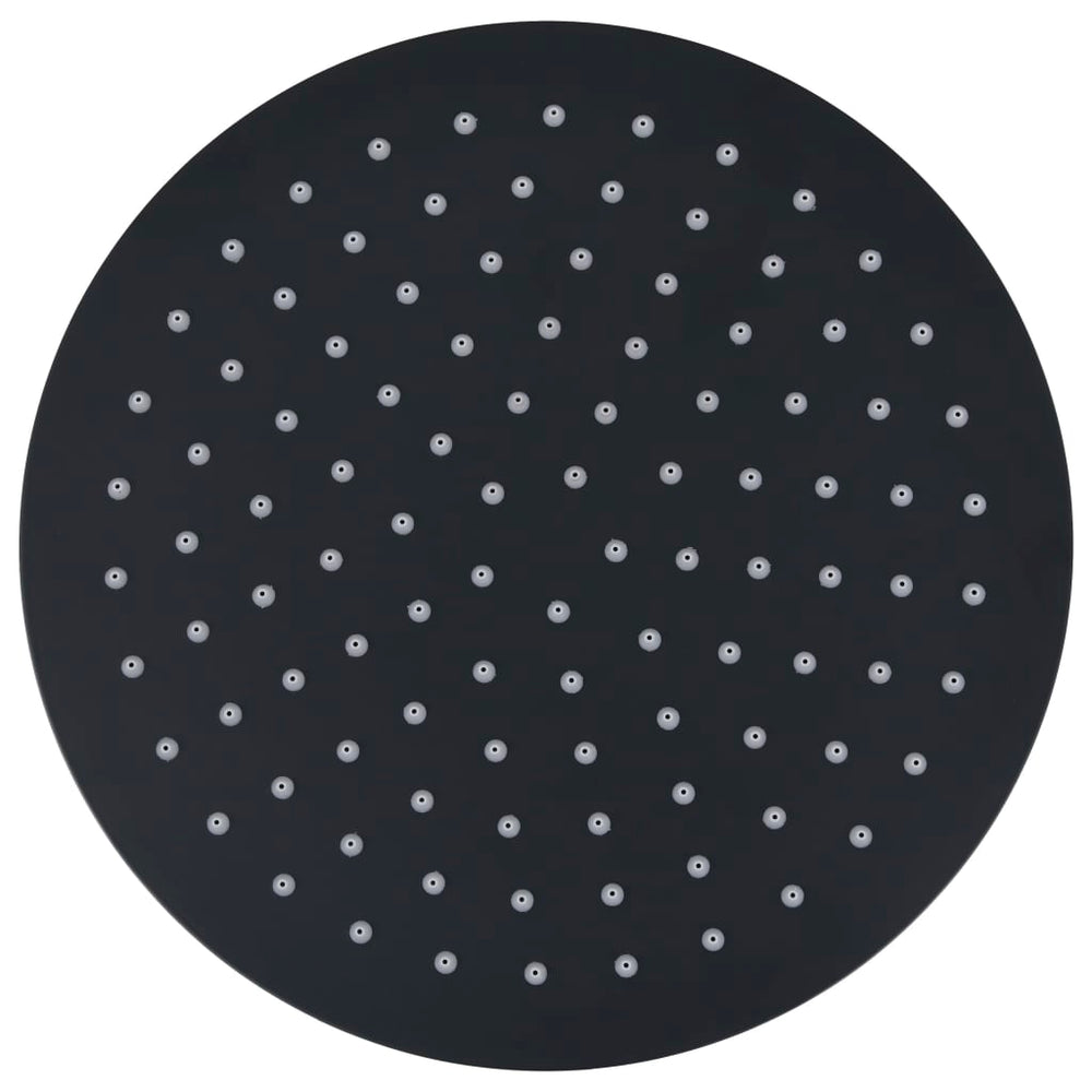vidaXL Pomme de douche pluie en acier inoxydable 25 cm ronde noire