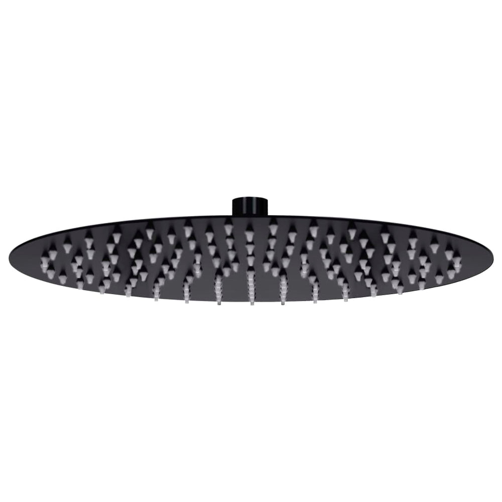 vidaXL Douche de pluie en acier inoxydable 30 cm ronde noire