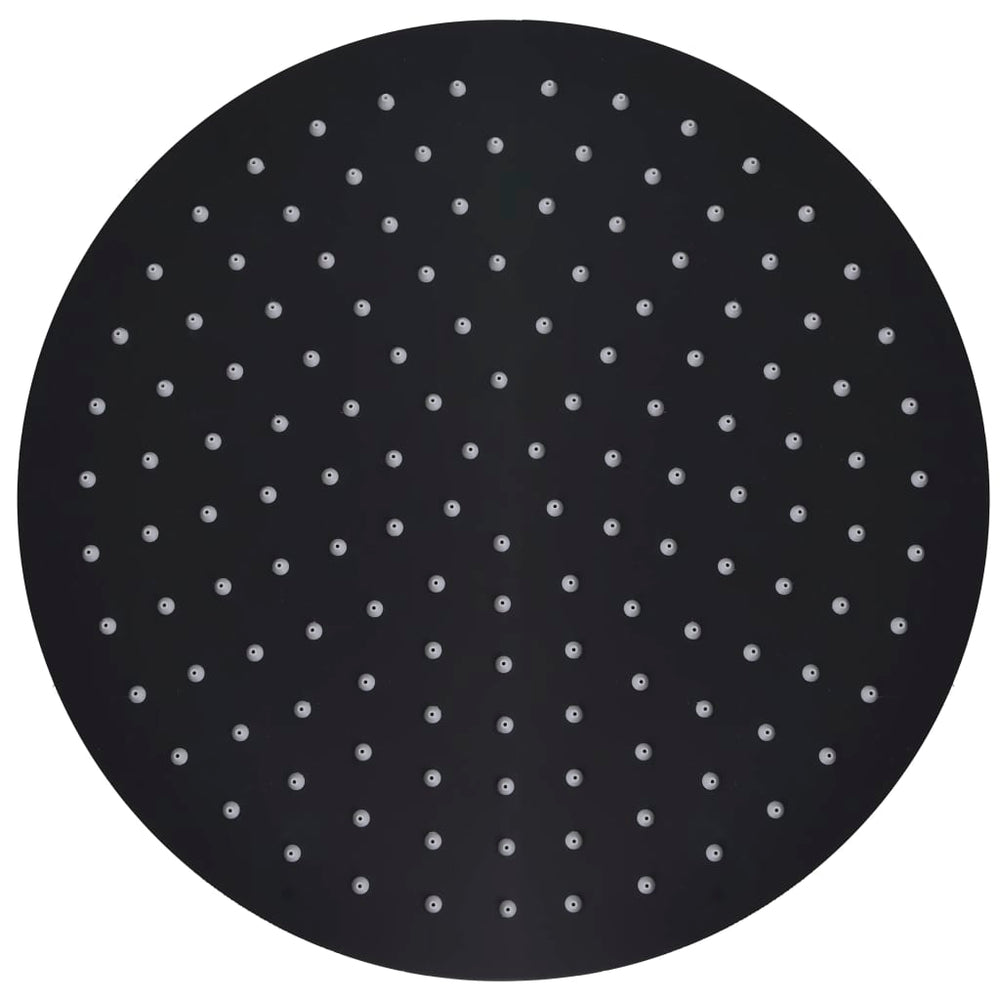 vidaXL Douche de pluie en acier inoxydable 30 cm ronde noire