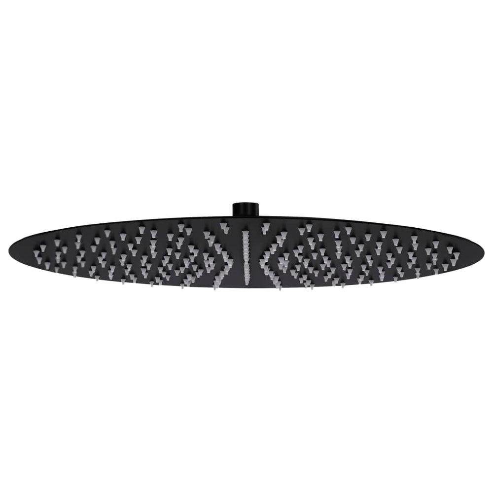 vidaXL Pomme de douche ronde en acier inoxydable 40 cm noir