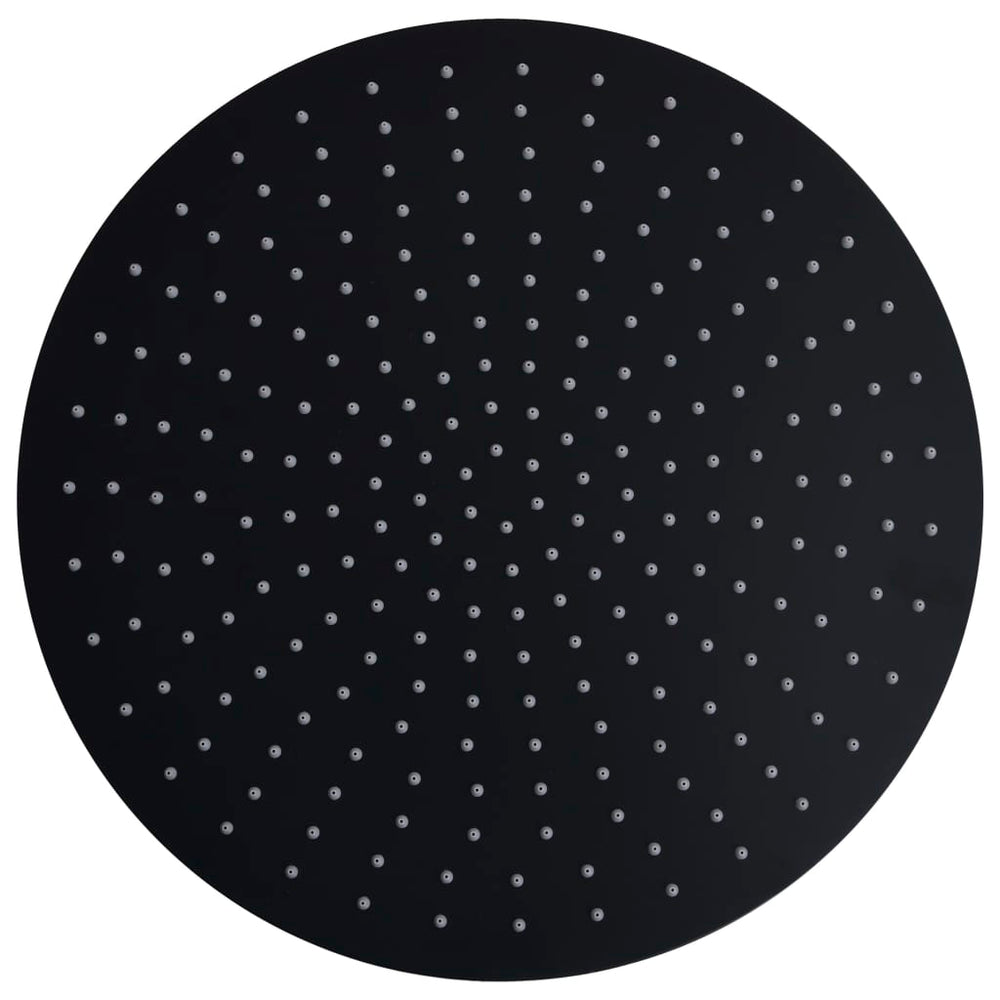 vidaXL Pomme de douche ronde en acier inoxydable 40 cm noir