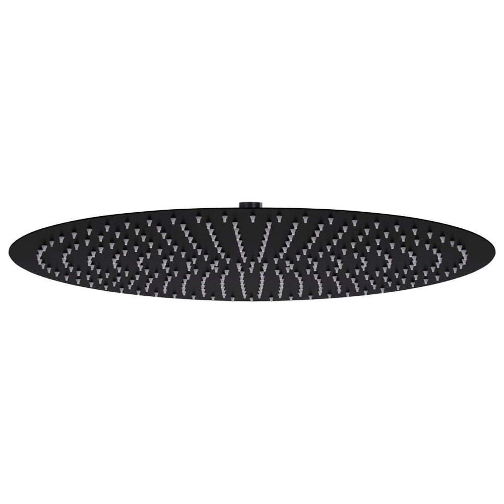 vidaXL Pomme de douche de pluie en acier inoxydable 50 cm ronde noire
