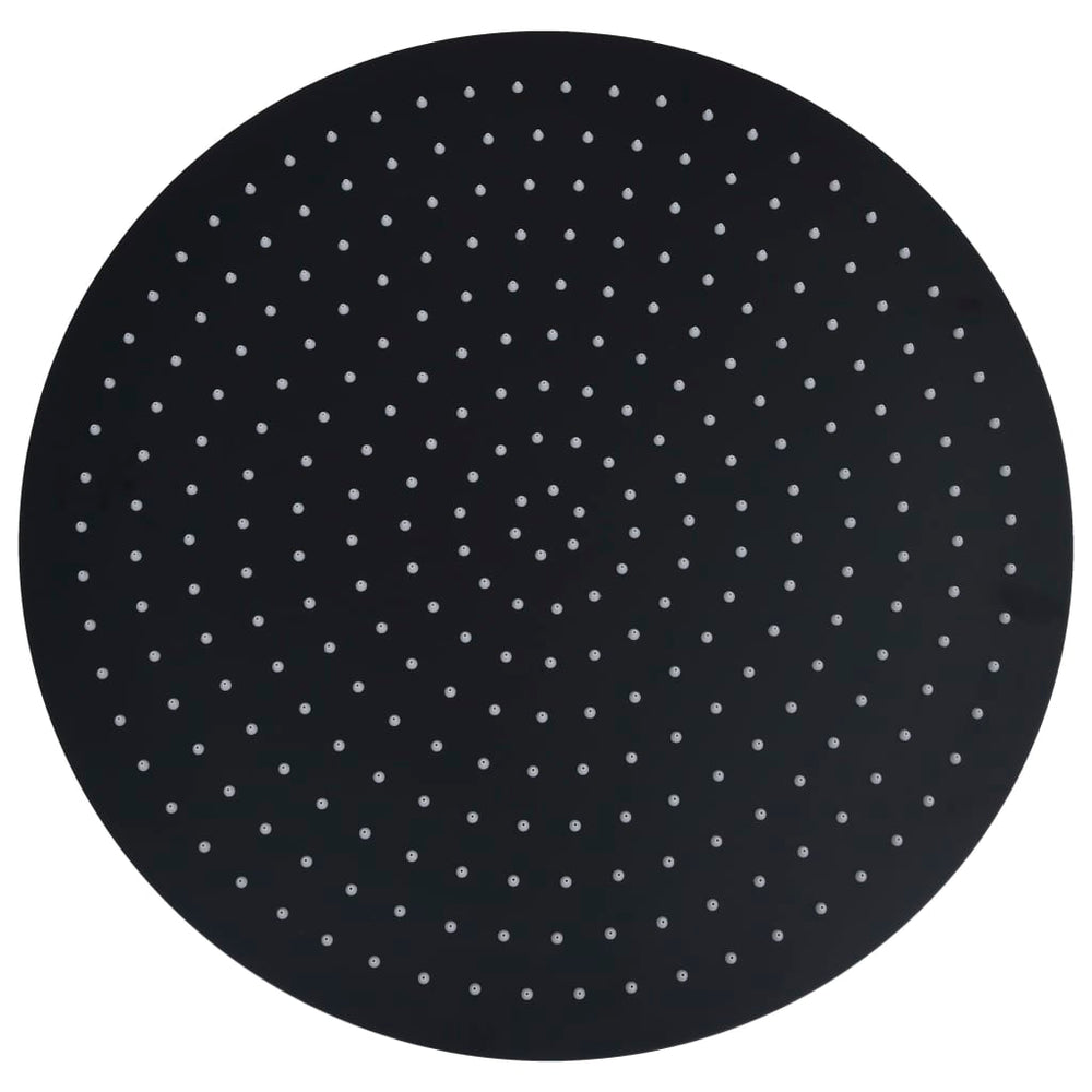 vidaXL Pomme de douche de pluie en acier inoxydable 50 cm ronde noire
