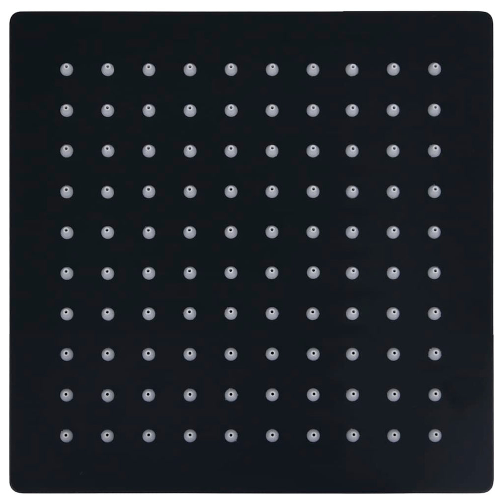 vidaXL Pomme de douche de pluie en acier inoxydable 20x20 cm Carrée Noir