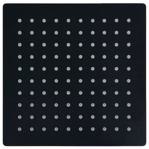 Regenbrause Edelstahl 20x20 cm Quadrat Schwarz