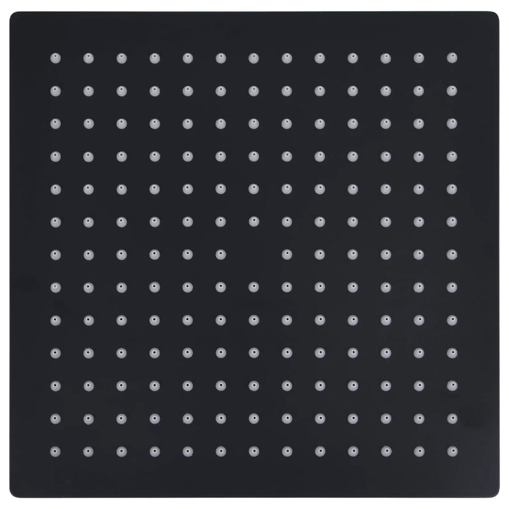 vidaXL Douche de pluie en acier inoxydable 25x25 cm Carré Noir