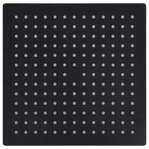 Regenbrause Edelstahl 25x25 cm Quadrat Schwarz