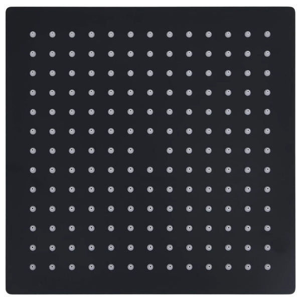 Regenbrause Edelstahl 25x25 cm Quadrat Schwarz