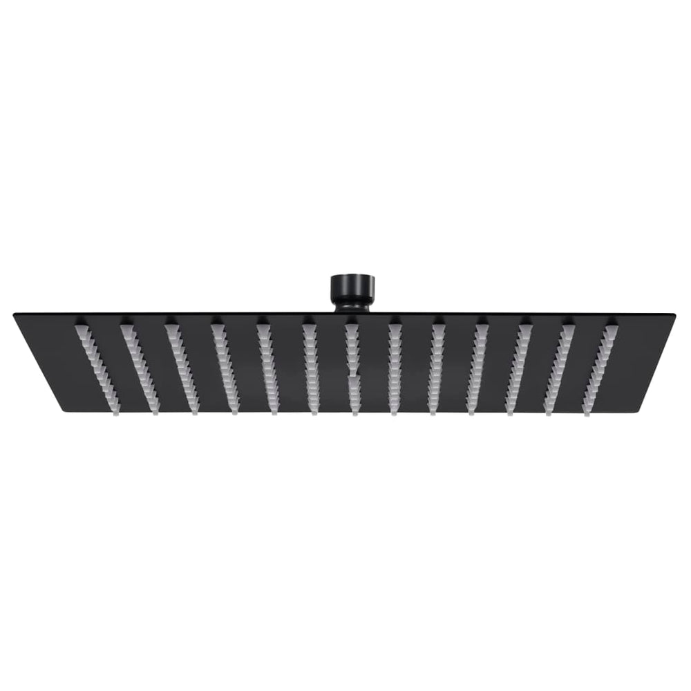 vidaXL Pomme de douche de pluie carrée 30x30 cm en acier inoxydable noir
