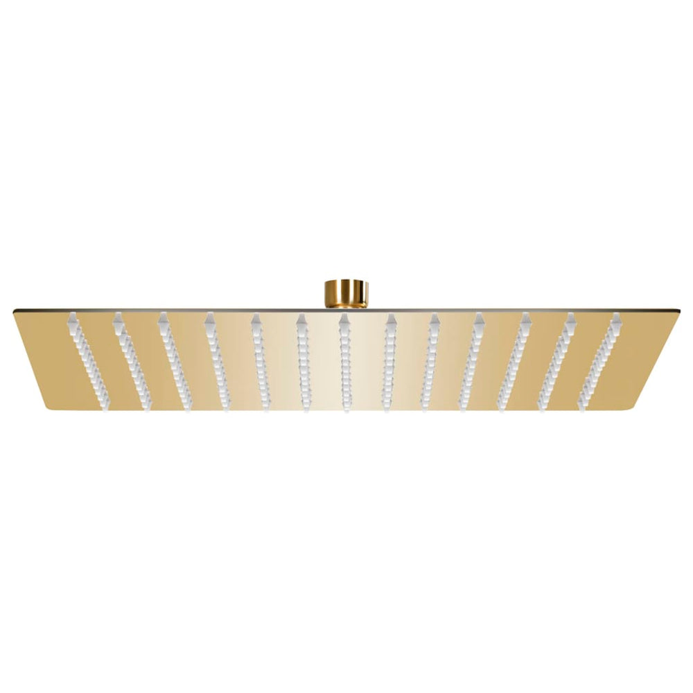 vidaXL Pommeau de douche pluie carré 25x25 cm en acier inoxydable doré