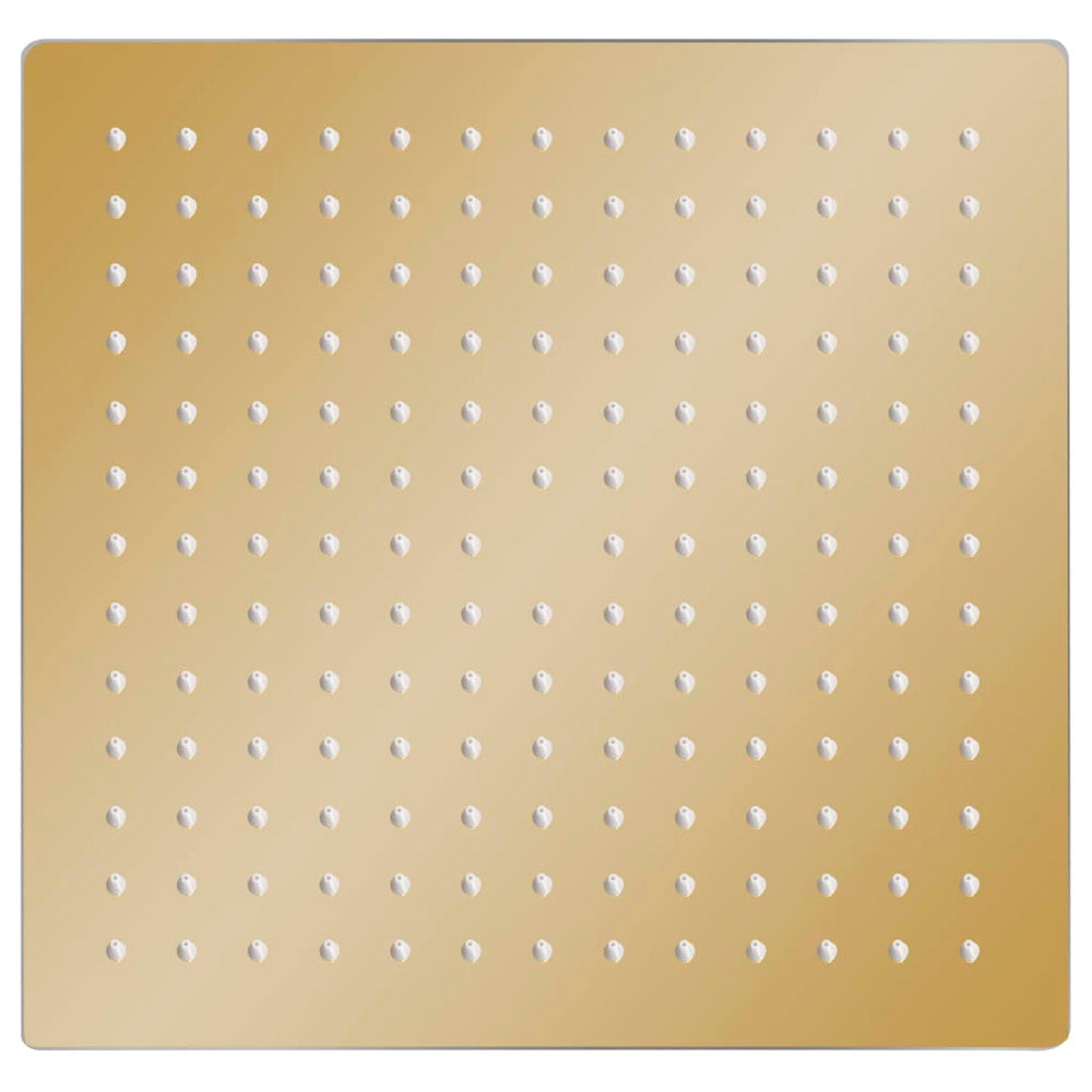 vidaXL Pommeau de douche pluie carré 25x25 cm en acier inoxydable doré