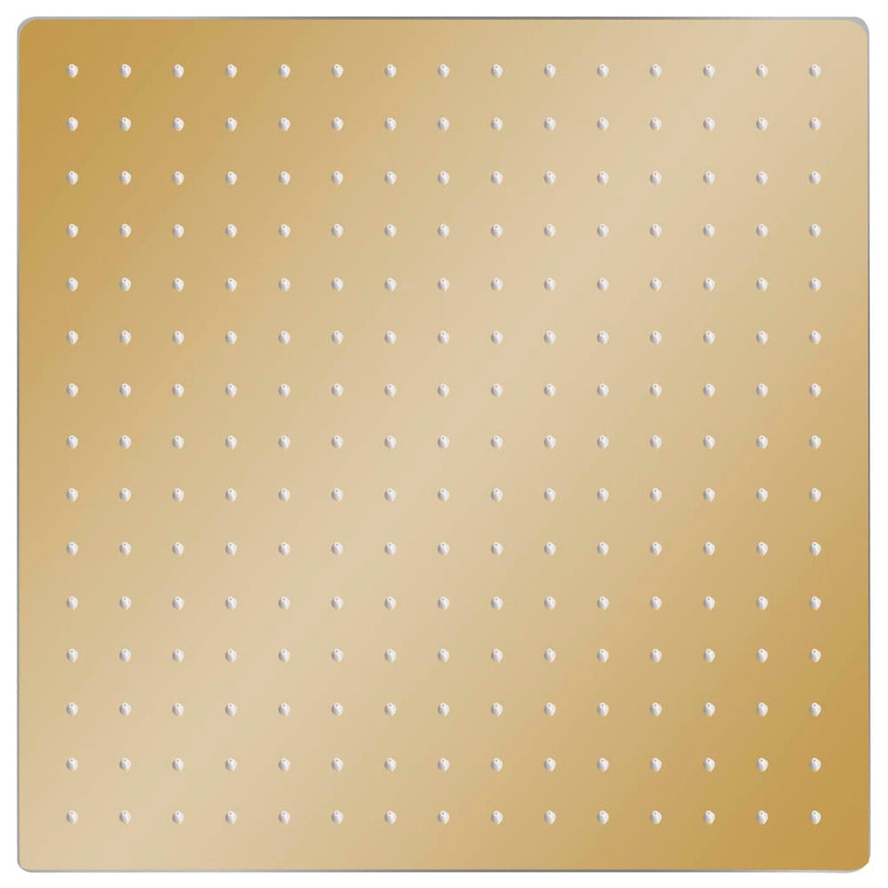 vidaXL Pommeau de douche pluie en acier inoxydable 40x40 cm Carré Doré