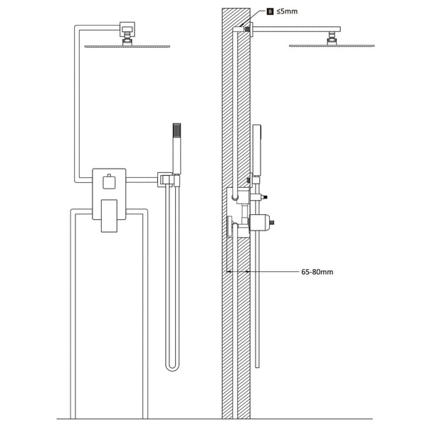 Duschsystem Edelstahl 201 Silbern